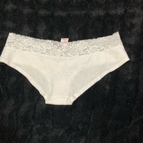Rare Vintage PINK Victoria's Secret White Lace Hipster - Picture 7 of 8